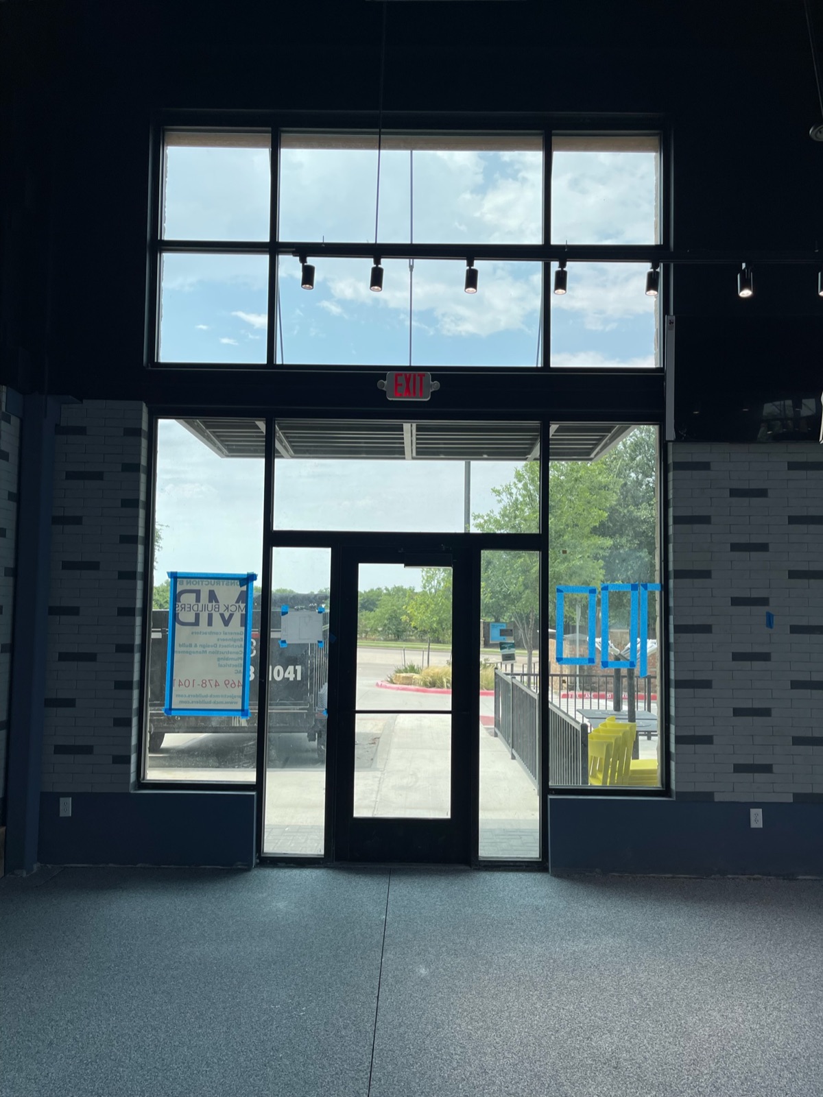 Commercial storefront entrance — new tenant improvement